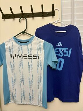 MESSi Kids' Short Sleeve Soccer Tees - Light Blue & Royal Blue